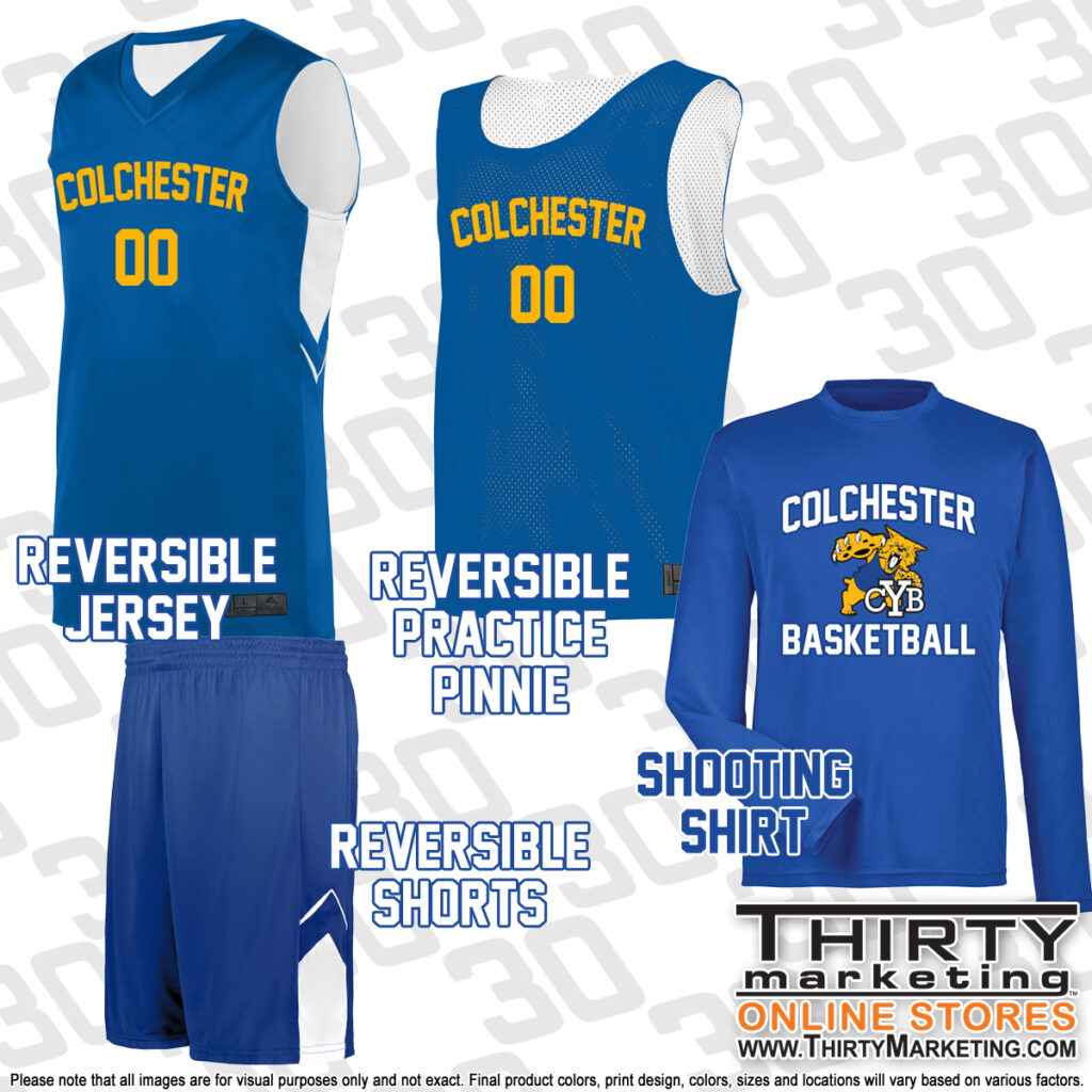Colchester Youth Basketball Uniform Package Thirty Marketing