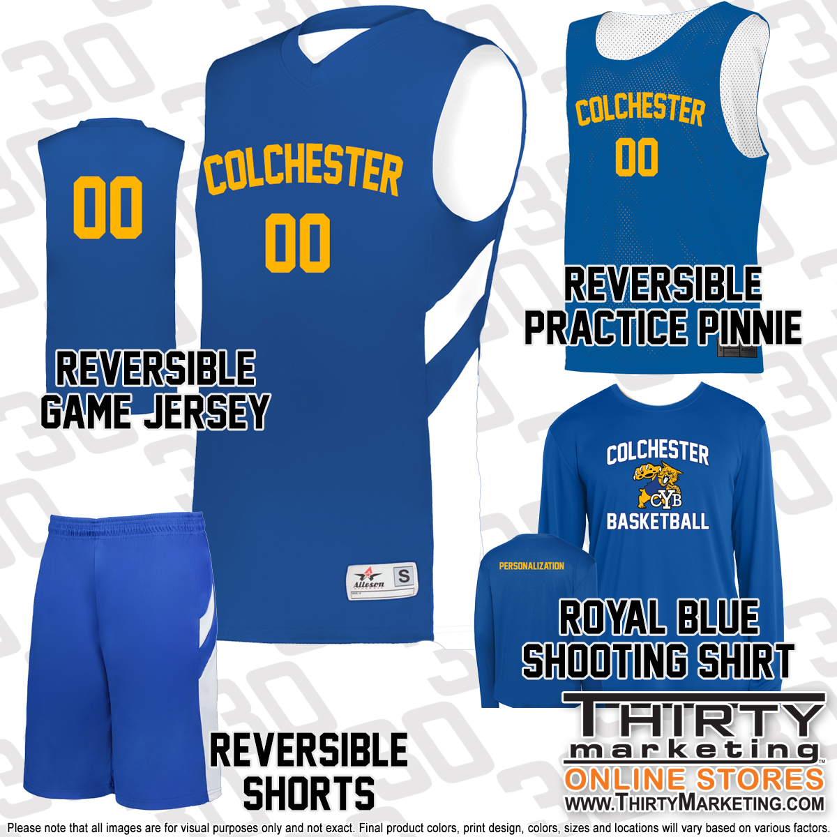 Colchester Youth Basketball Uniform Package