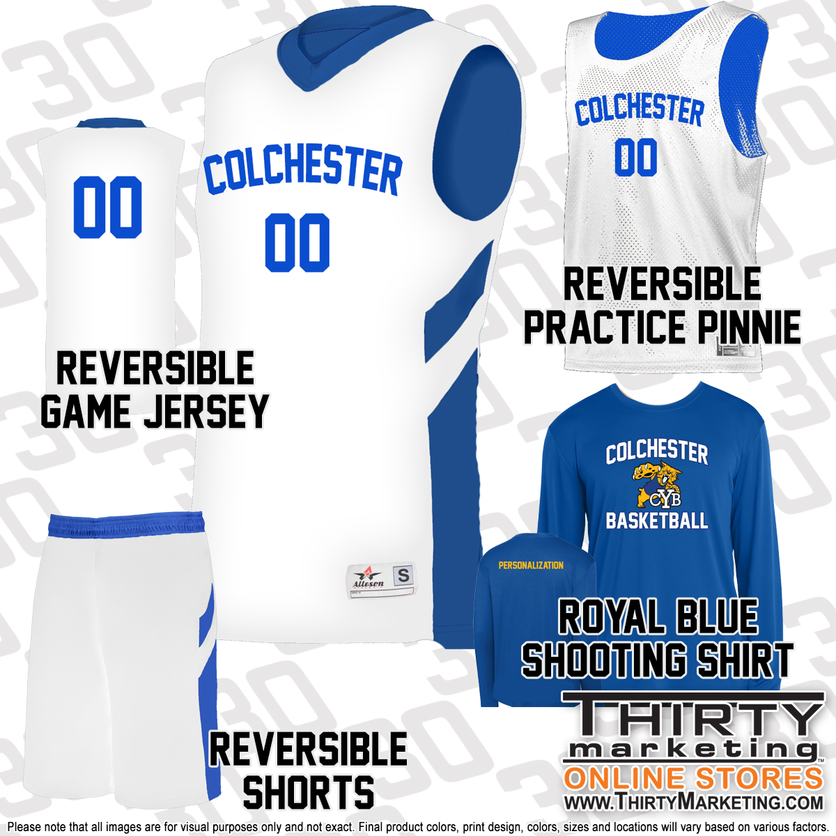 Colchester Youth Basketball Uniform Package - Image 2