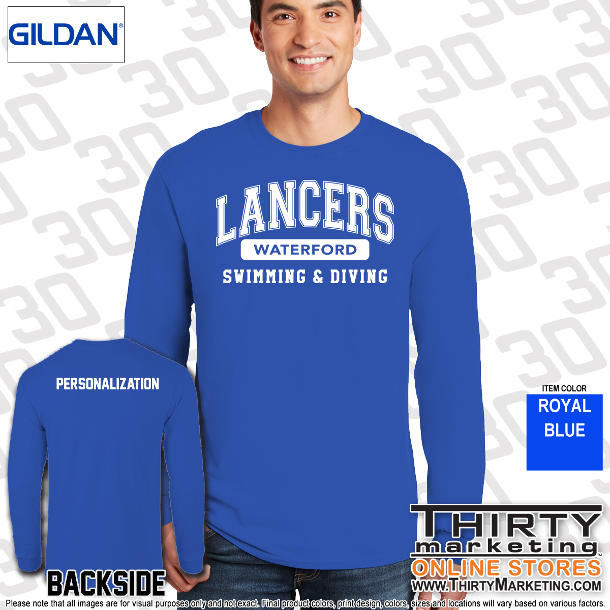 WHS Lancers Swimming Long Sleeve Tee