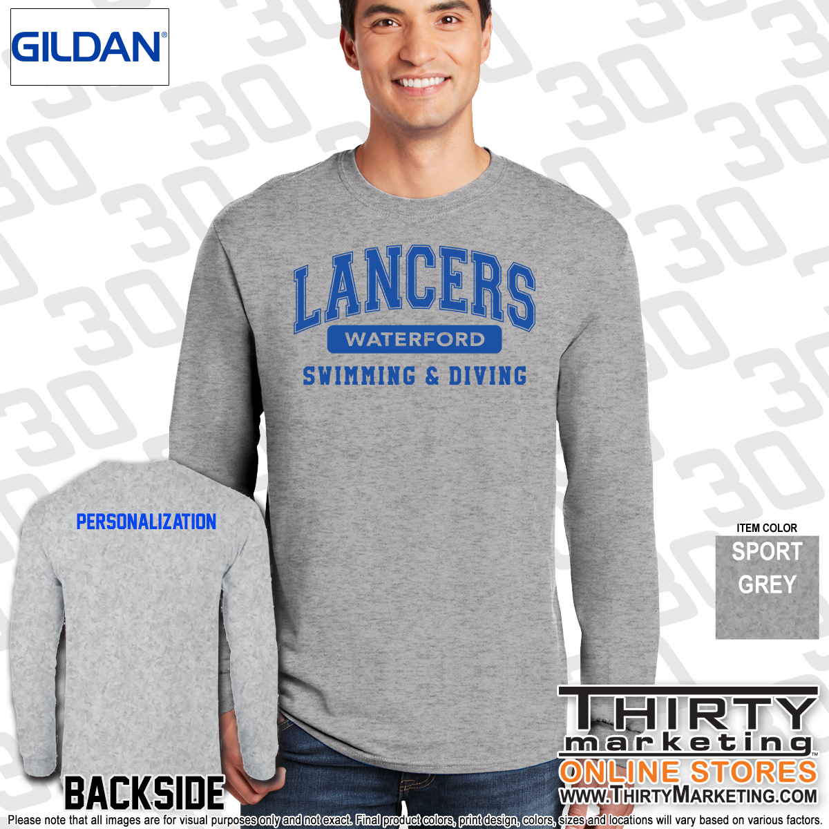 WHS Lancers Swimming Long Sleeve Tee - Image 5