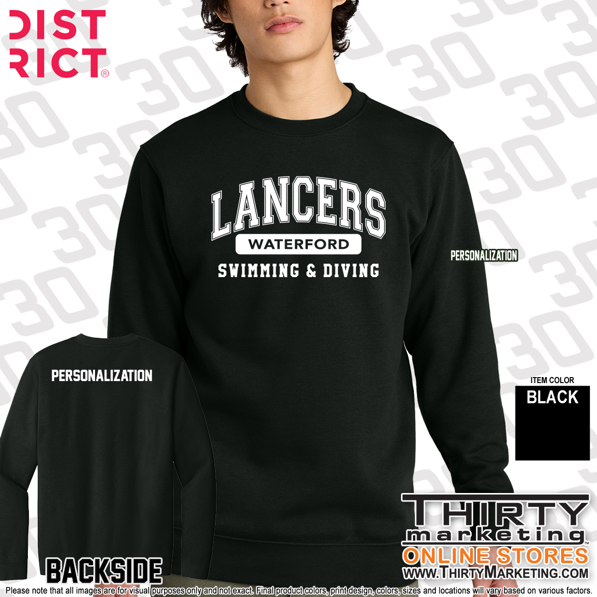WHS Lancers Swimming Crewneck Sweatshirt - Image 3