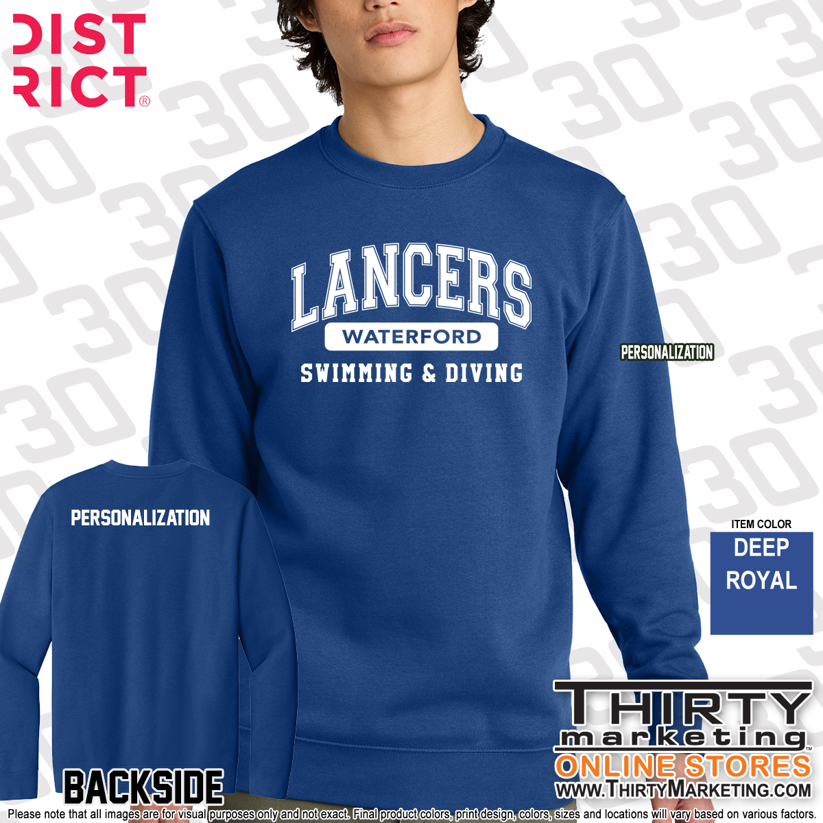 WHS Lancers Swimming Crewneck Sweatshirt - Image 2