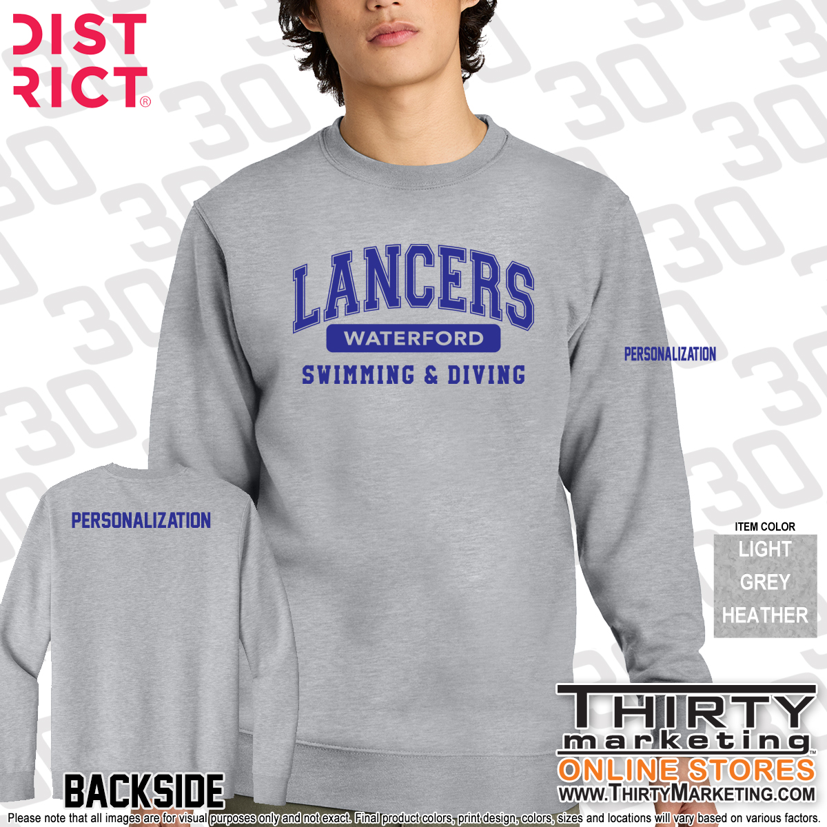 WHS Lancers Swimming Crewneck Sweatshirt - Image 5