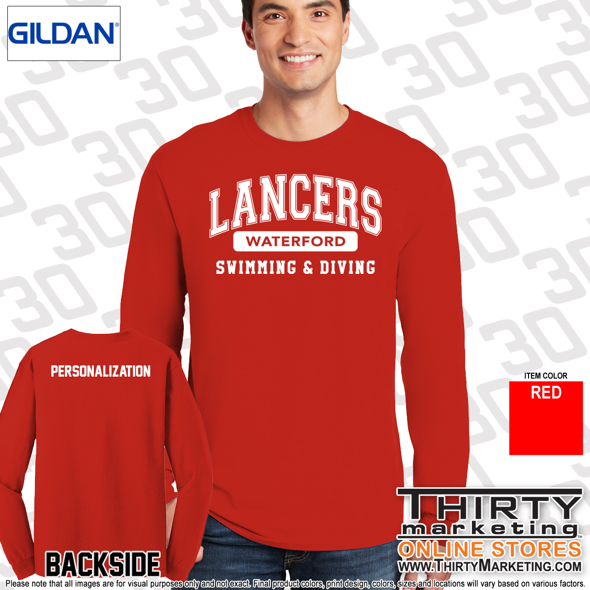 WHS Lancers Swimming Long Sleeve Tee - Image 2
