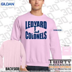 Ledyard Colonels Pink Crewneck Sweatshirt