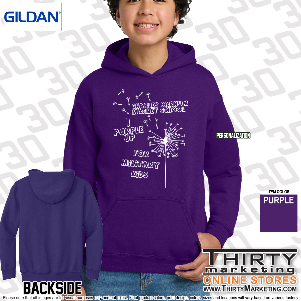 Charles Barnum Purple Up Hoodie - Image 2
