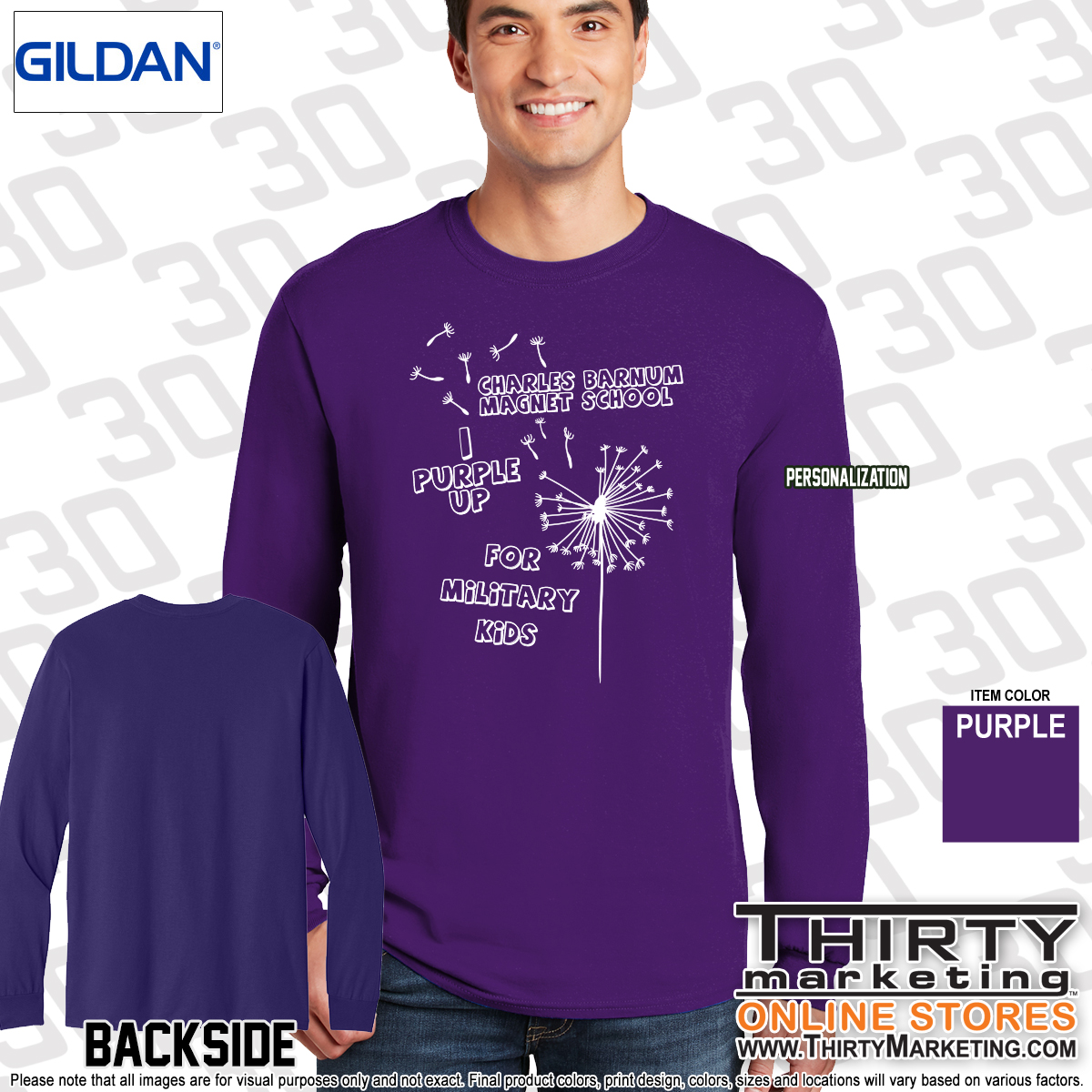 Charles Barnum Purple Up Long Sleeve Tee - Image 2