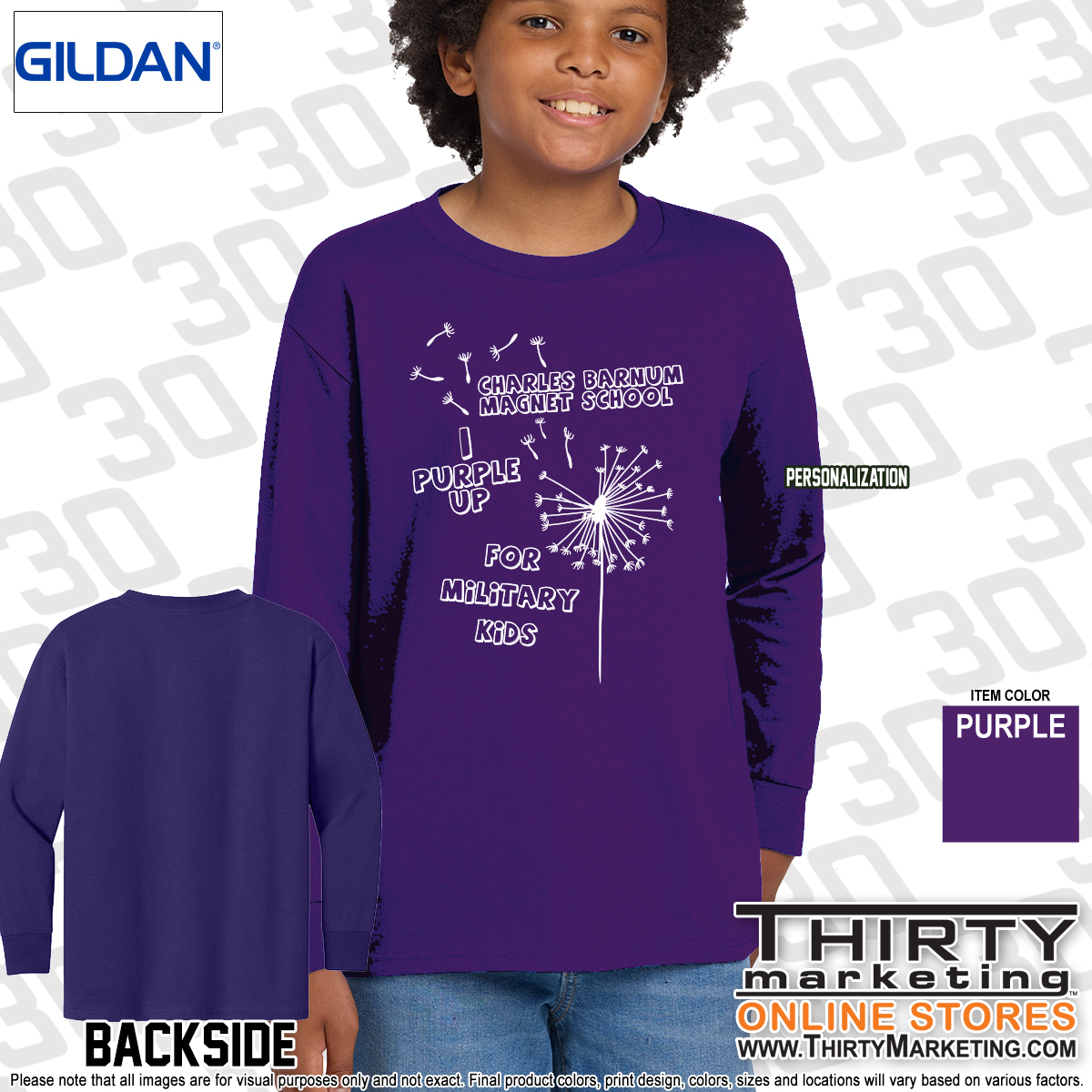 Charles Barnum Purple Up Long Sleeve Tee
