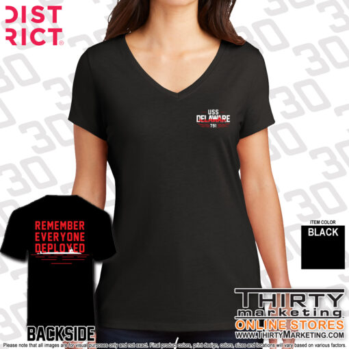 USS Delaware FRG RED Perfect Tri® V-Neck Tee