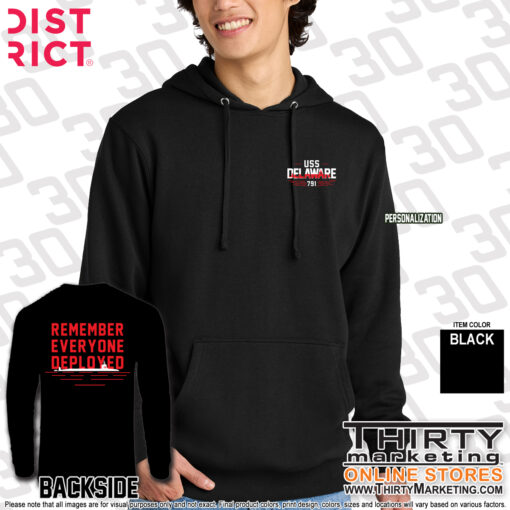 USS Delaware FRG RED Fleece Hoodie