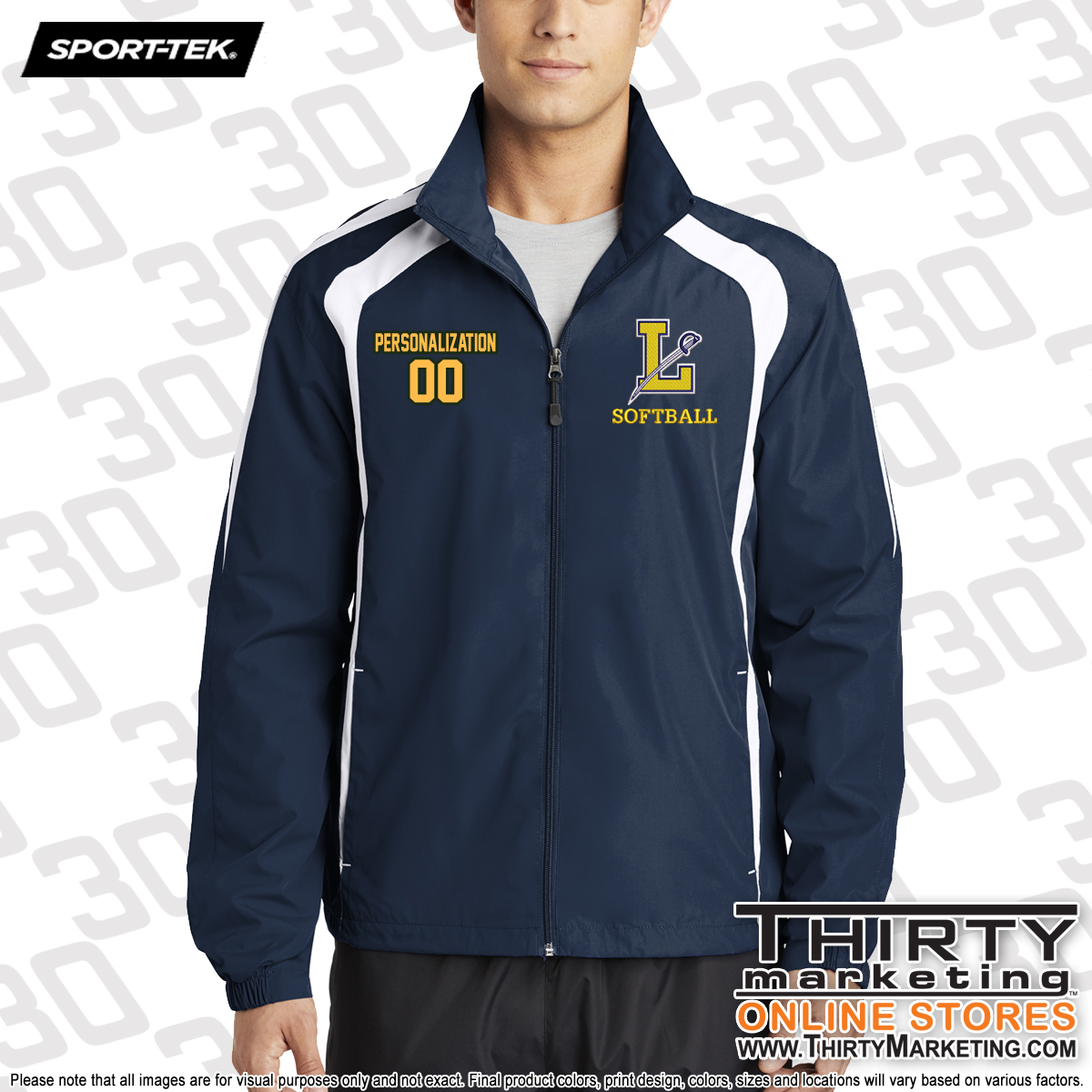 LHS Softball Sport-Tek® Colorblock Raglan Jacket - Image 2