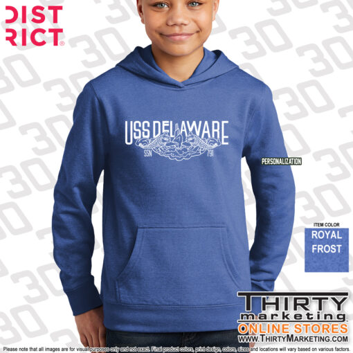 USS Delaware FRG Youth Fleece Hoodie