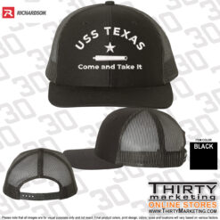 Alternative view of USS Texas Richardson Snapback Trucker Cap
