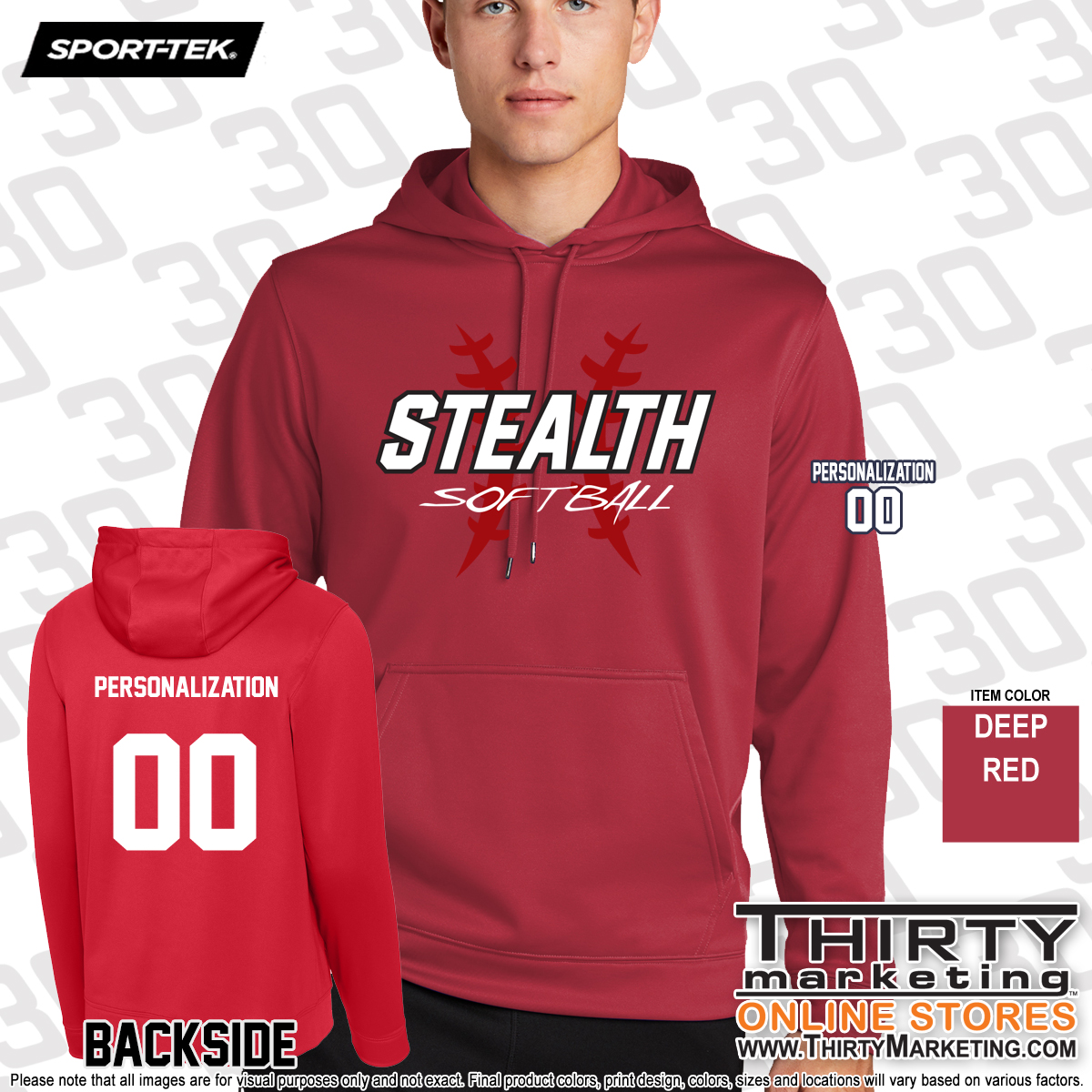 Stealth Softball Sport-Tek® Performance Fleece Hoodie - Image 2