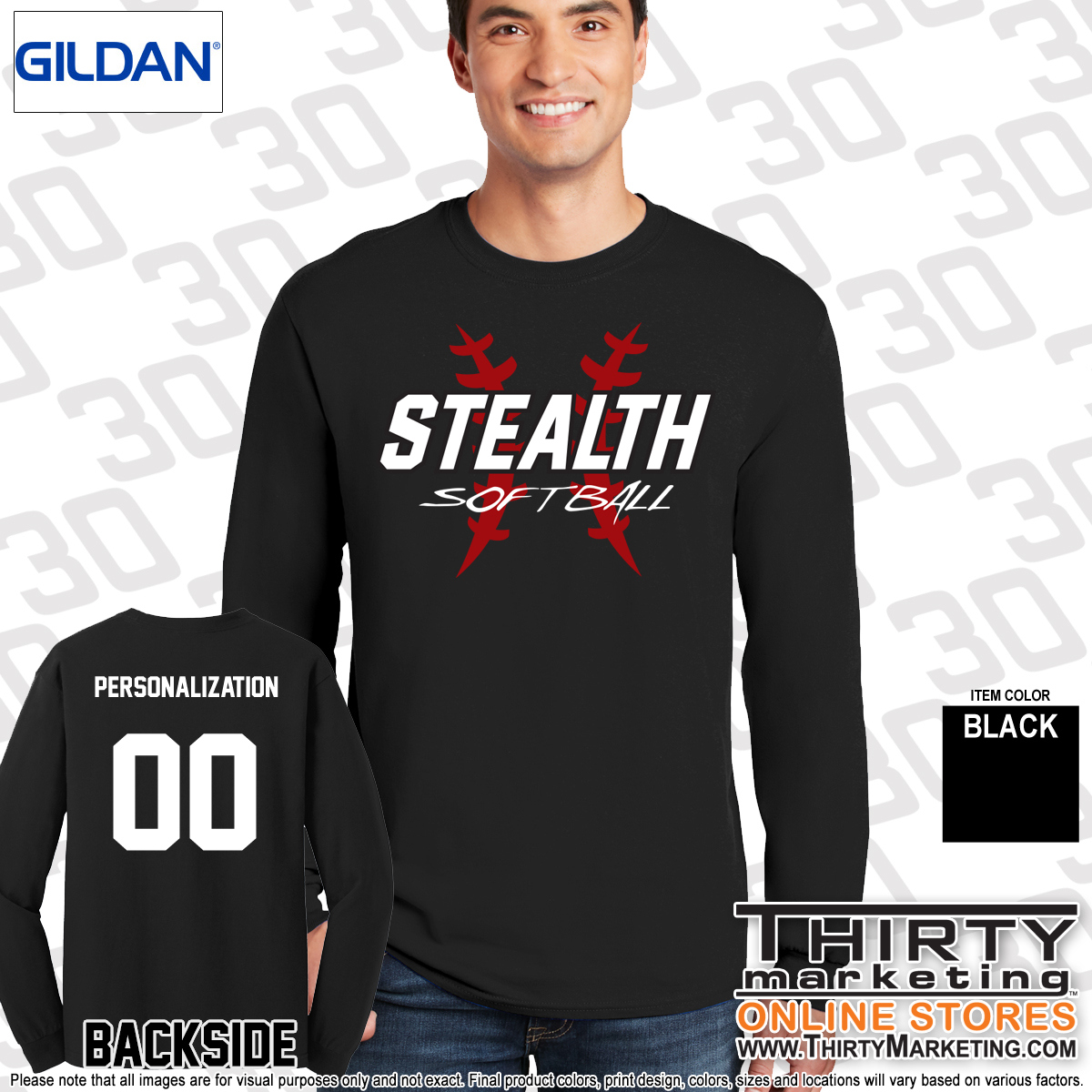 Stealth Softball Long Sleeve T-Shirt - Image 3
