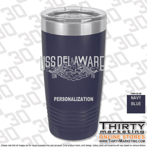 USS Delaware FRG 20oz Engraved Ringneck Tumbler - Image 5