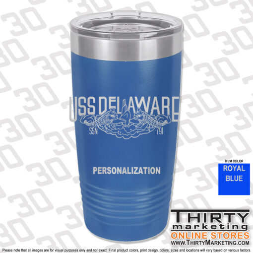USS Delaware FRG 20oz Engraved Ringneck Tumbler - Image 6