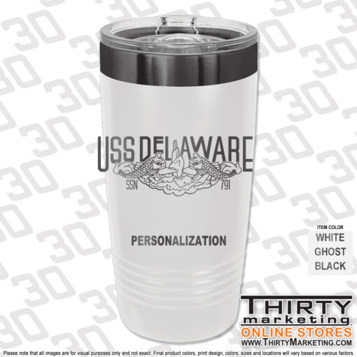 USS Delaware FRG 20oz Engraved Ringneck Tumbler - Image 8