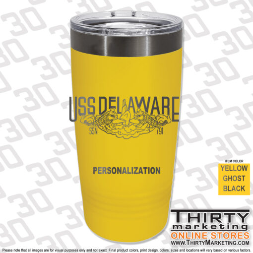 USS Delaware FRG 20oz Engraved Ringneck Tumbler - Image 10