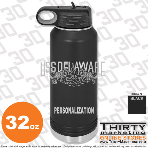 USS Delaware FRG 32oz Engraved Water Bottle - Image 3