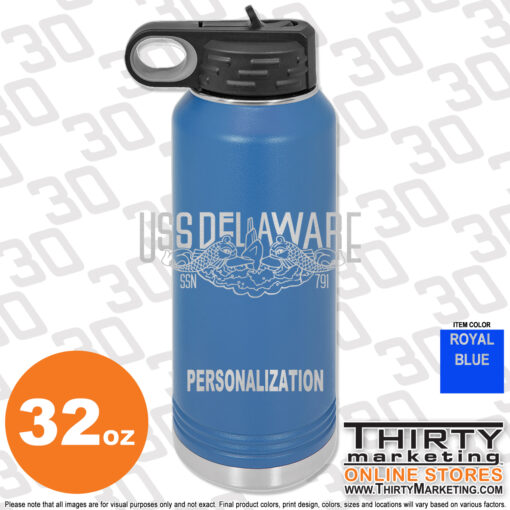 USS Delaware FRG 32oz Engraved Water Bottle - Image 5