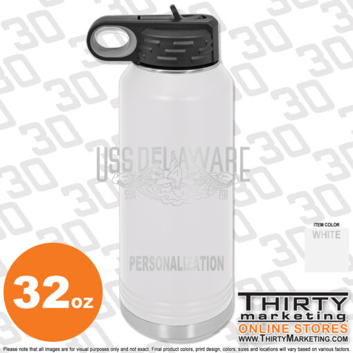 USS Delaware FRG 32oz Engraved Water Bottle - Image 6