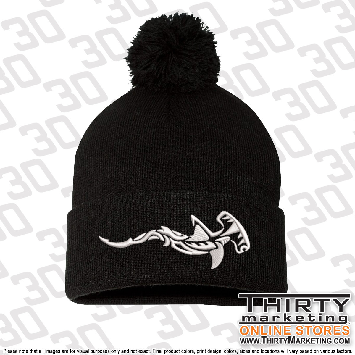 Mystic YMCA Hammerheads Pom-Pom Beanie - Image 2