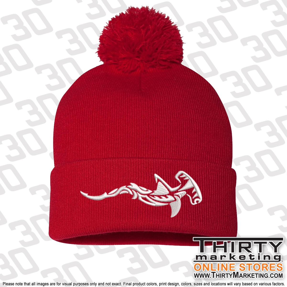 Mystic YMCA Hammerheads Pom-Pom Beanie - Image 3