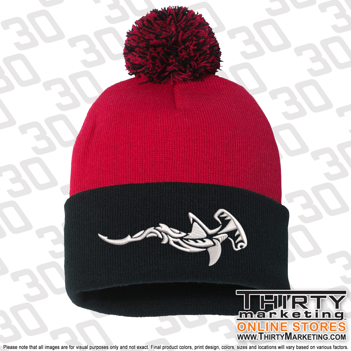 Mystic YMCA Hammerheads Pom-Pom Beanie