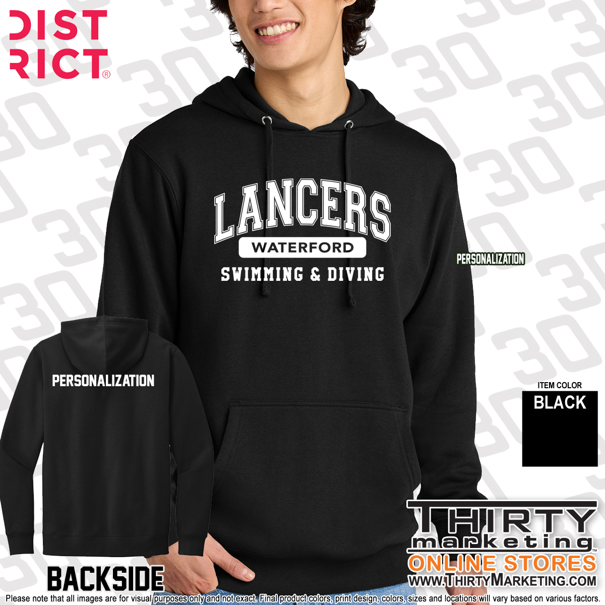 WHS Lancers Swimming Fleece Hoodie - Image 2