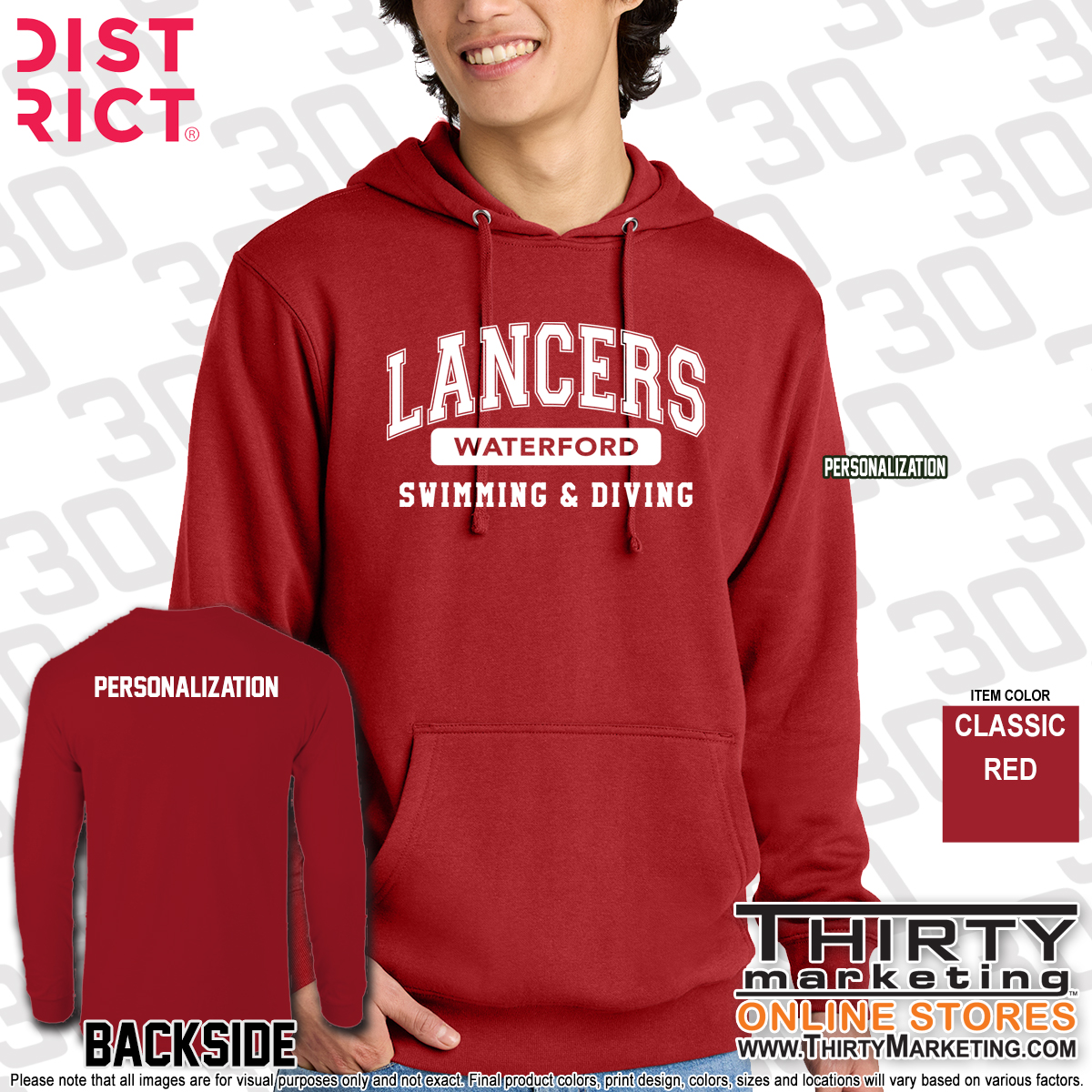 WHS Lancers Swimming Fleece Hoodie - Image 3