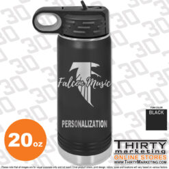 Falcon Music Engraved 20oz Water Bottle