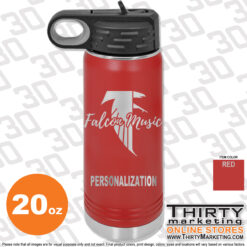 Alternative view of Falcon Music Engraved 20oz Water Bottle