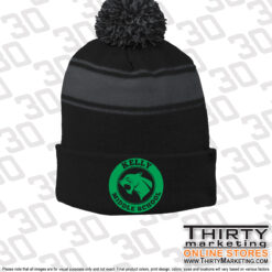 Kelly Middle School Stripe Pom Pom Beanie