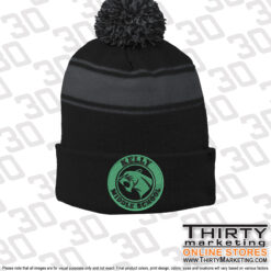 Kelly Middle School Stripe Pom Pom Beanie