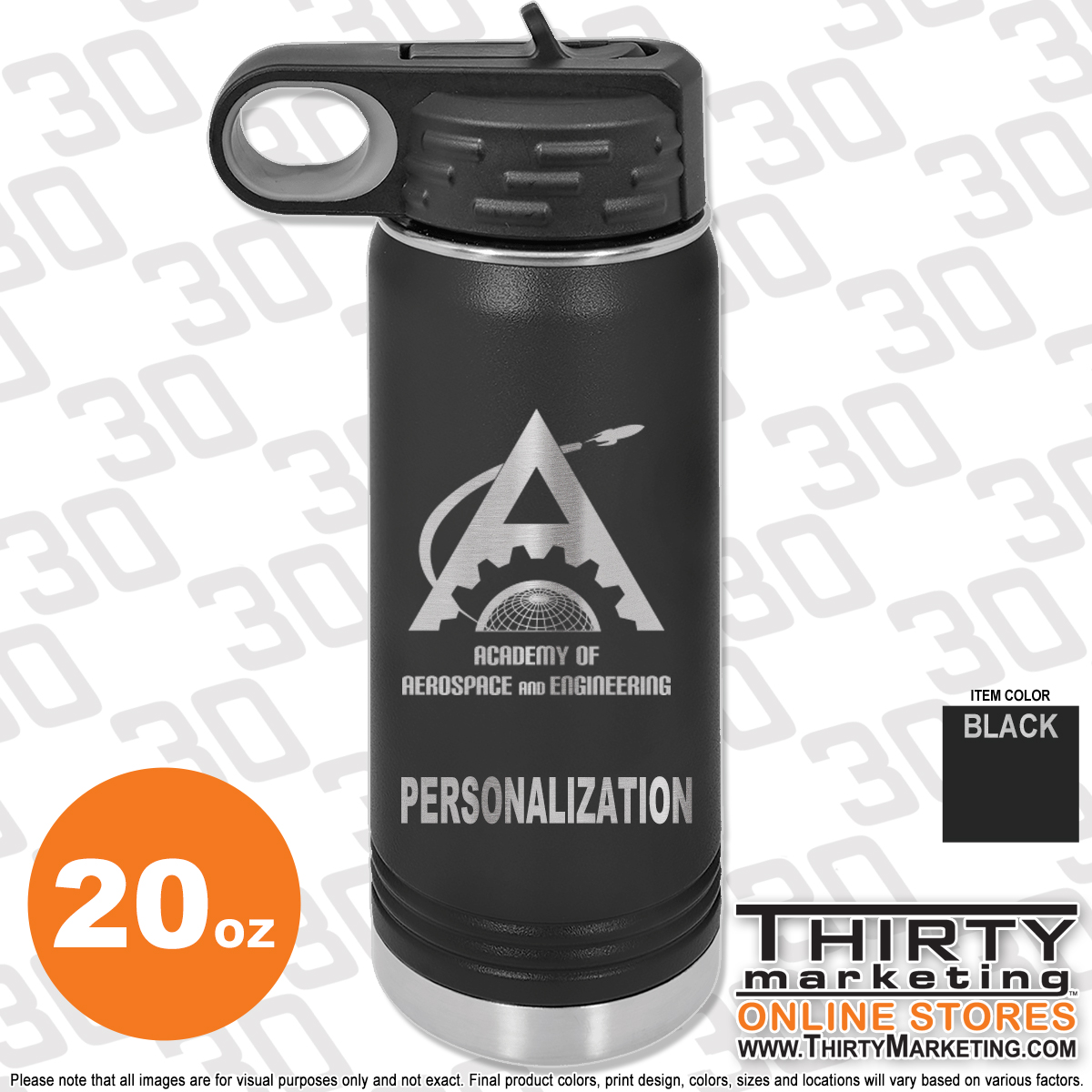 AAE Engraved 20oz Water Bottle - Image 2