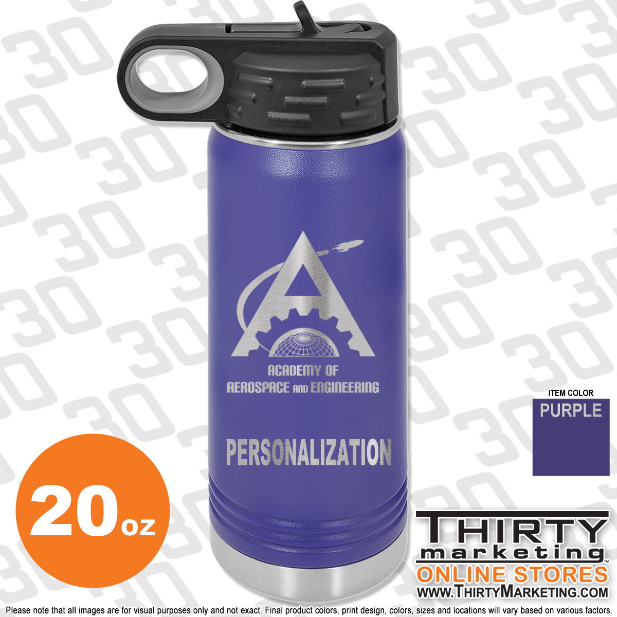 AAE Engraved 20oz Water Bottle
