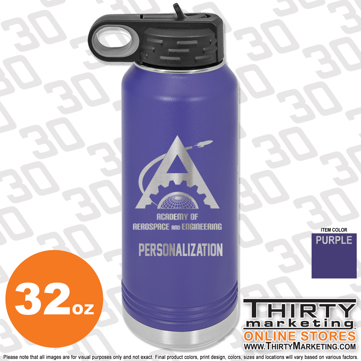 AAE 32oz Engraved Water Bottle - Image 2