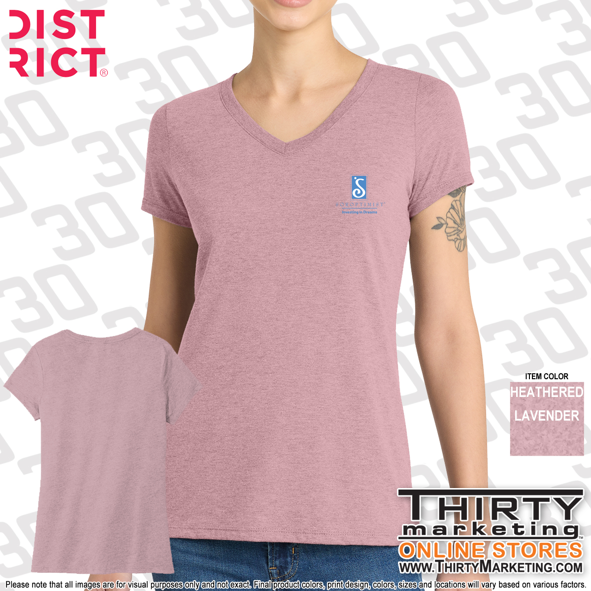Soroptimist Perfect Tri® V-Neck Tee - Image 2