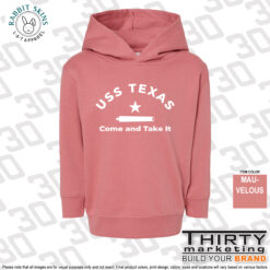 Alternative view of USS Texas FRG Toddler Hoodie