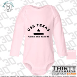 Alternative view of USS Texas FRG Infant Long Sleeve Bodysuit