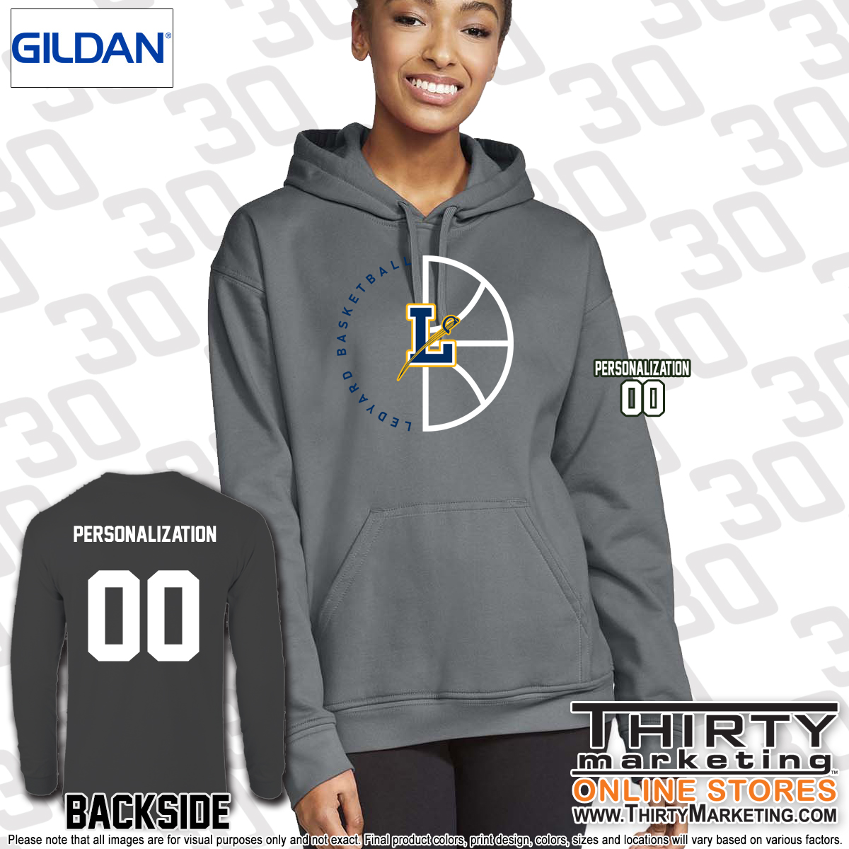 LMS Basketball Gildan Softstyle Hoodie - Image 2