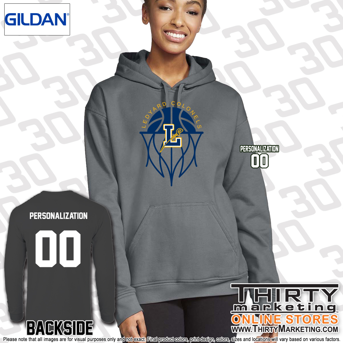 LMS Basketball Gildan Softstyle Hoodie - Image 3