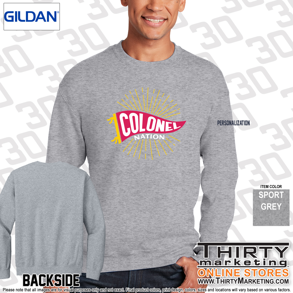 GHS Colonel Nation Crewneck Sweatshirt - Image 4