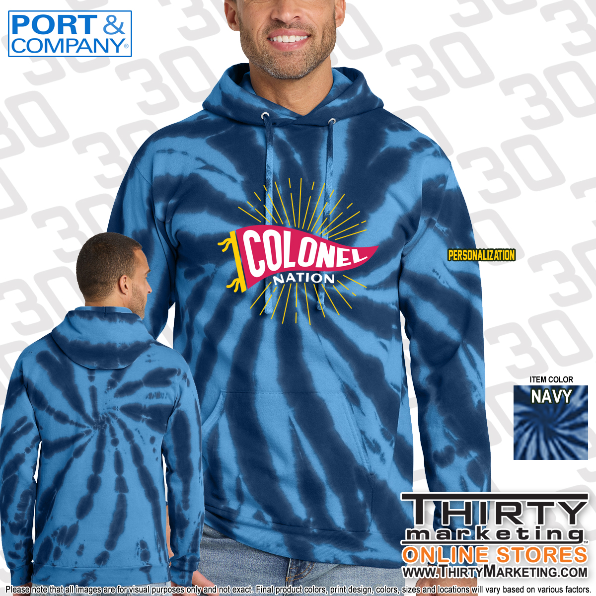 GHS Colonel Nation Tie-Dye Hoodie - Image 2