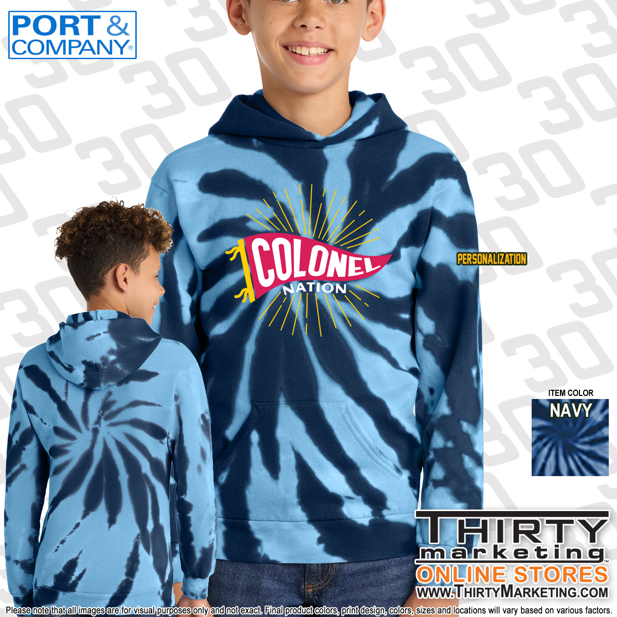 GHS Colonel Nation Tie-Dye Hoodie