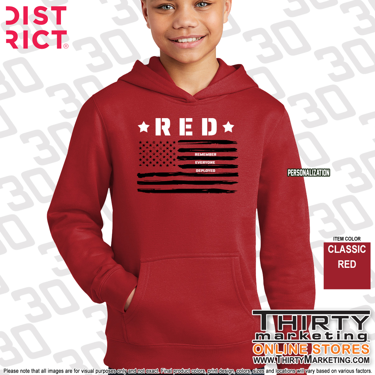 USS Texas FRG RED Fleece Hoodie - Image 2