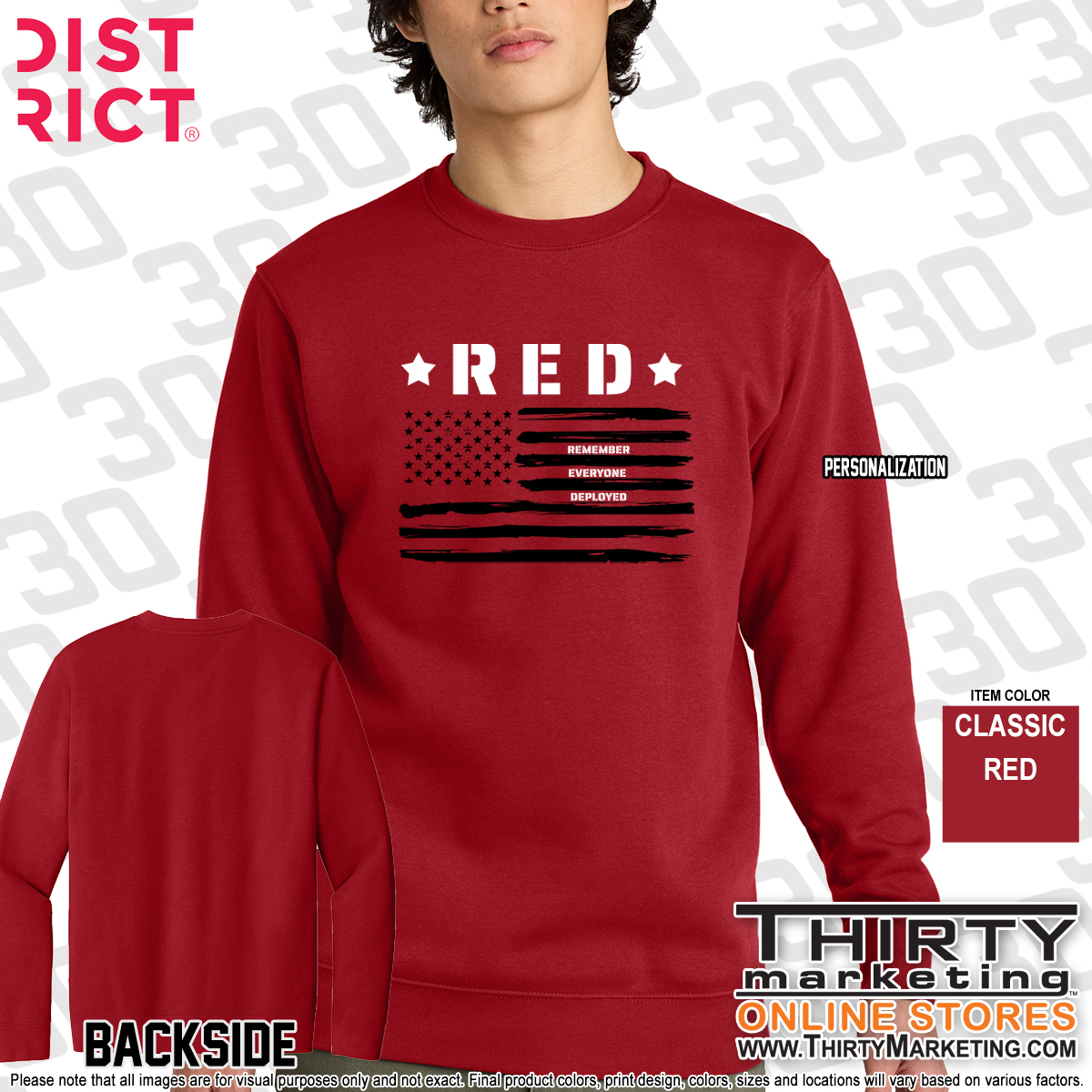 USS Texas FRG RED Crewneck Sweatshirt