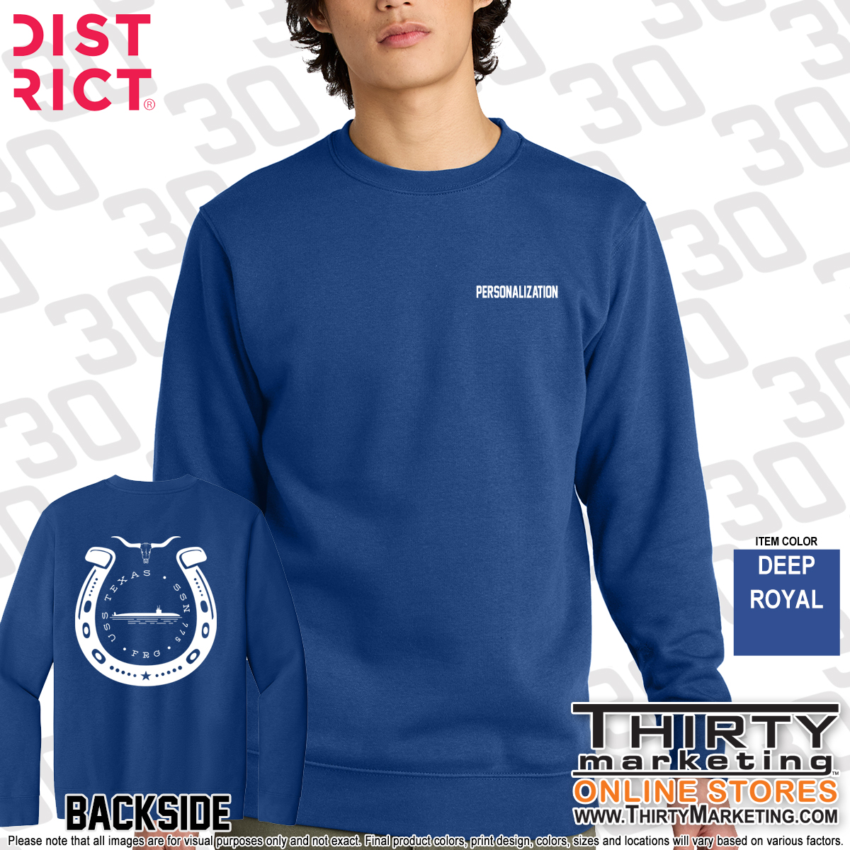 USS Texas FRG Logo Crewneck Sweatshirt - Image 5